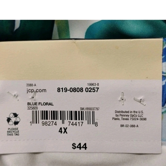 St. John's Bay Mid-Rise Skort Tropical Floral Women's Plus Size 4X NWT - Picture 6 of 7